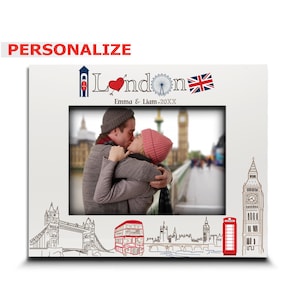 Personalized London Picture Frame: UV Print City Design, Travel Keepsake