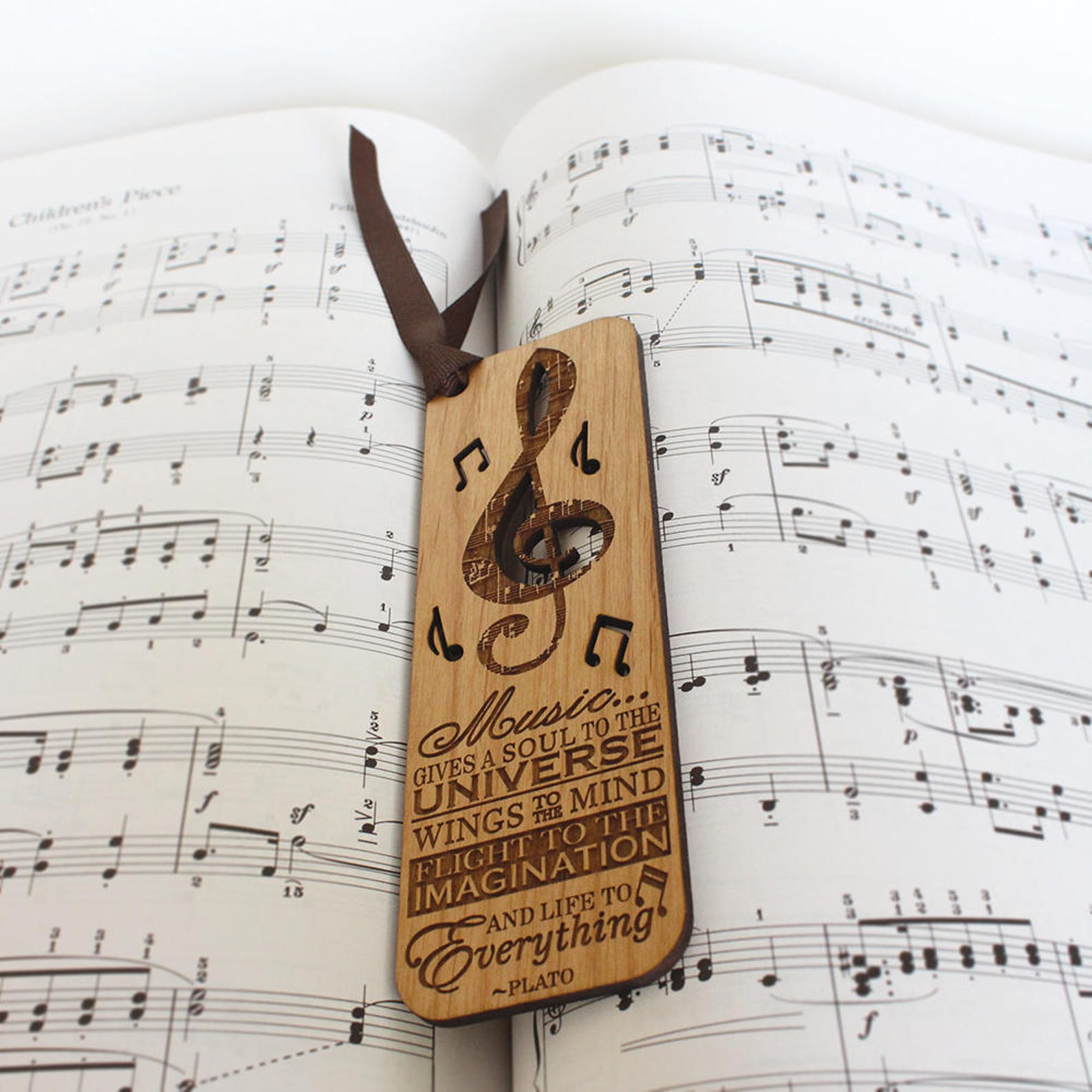 MUSIC Bookmark PLATO on Music Bookmark-laser Cut and Engraved - Etsy