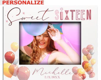 Personalized Sweet 16 Picture Frame: UV Print Birthday Gift