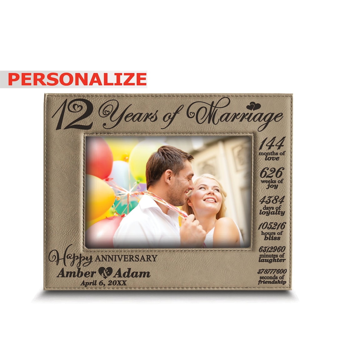 PERSONALIZE12 Years of Marriage Happy 12th Anniversarywedding