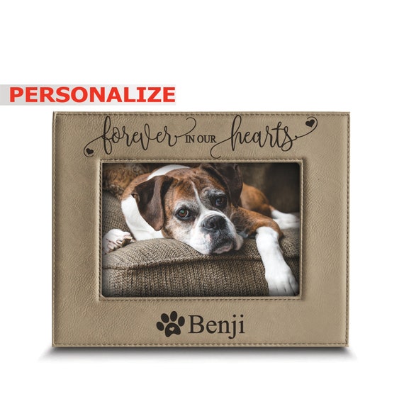 Rustic-Style Wooden Pet Memorial Picture Frame, 9.5x7.9-Inch Sentimental  Dog Photo Frame to Memorialize Pets That Have Passed On, Forever In Our