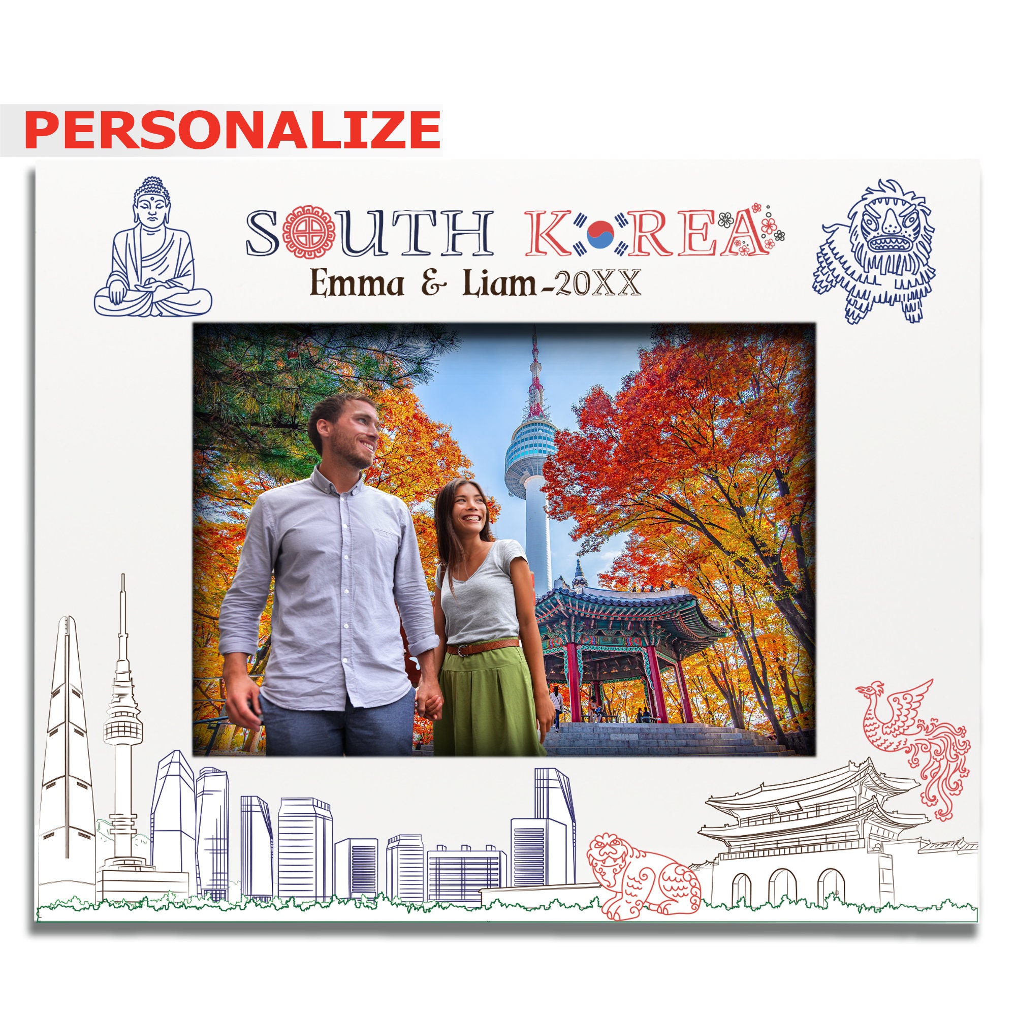 Personalize-south Korea Theme Picture Frame-wedding, Honeymoon