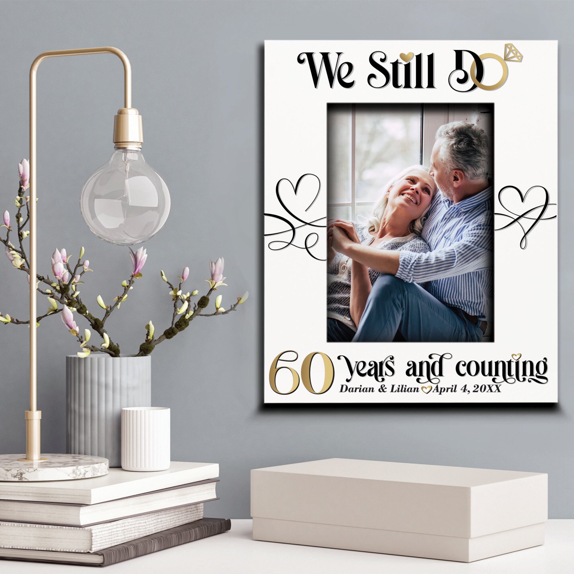 Personalized 60th Anniversary Picture Frame: UV Print Gift - Etsy
