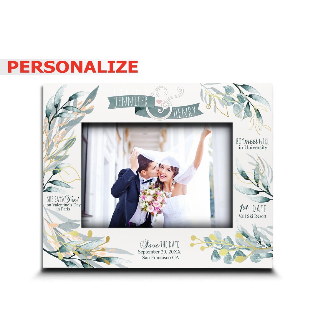 Personalizewedding Love Story Mr. and Mrs. Picture Frame Custom