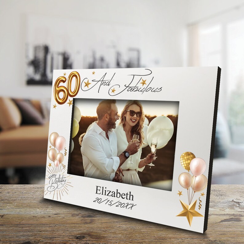 Personalized 60th Birthday Picture Frame: UV Print Gift - Etsy