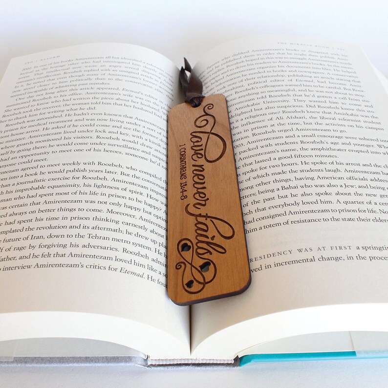 Love Never Fails 1 Corinthians 13:4-8 Bookmark Lase Cut | Etsy