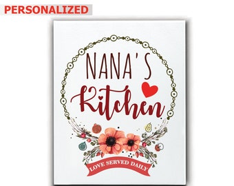 PERSONALIZE-Nana's Kitchen- Grandma Gift-Christmas gift for Grandmother-Mother's Day gift for Grandma-Print Wall Décor-Print Canvas