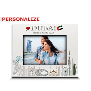 PERSONALIZE-Dubai Picture frame-Wedding, Honeymoon, Vacation in Dubai- UV Print Dubai symbols Design set-Custom City Gifts