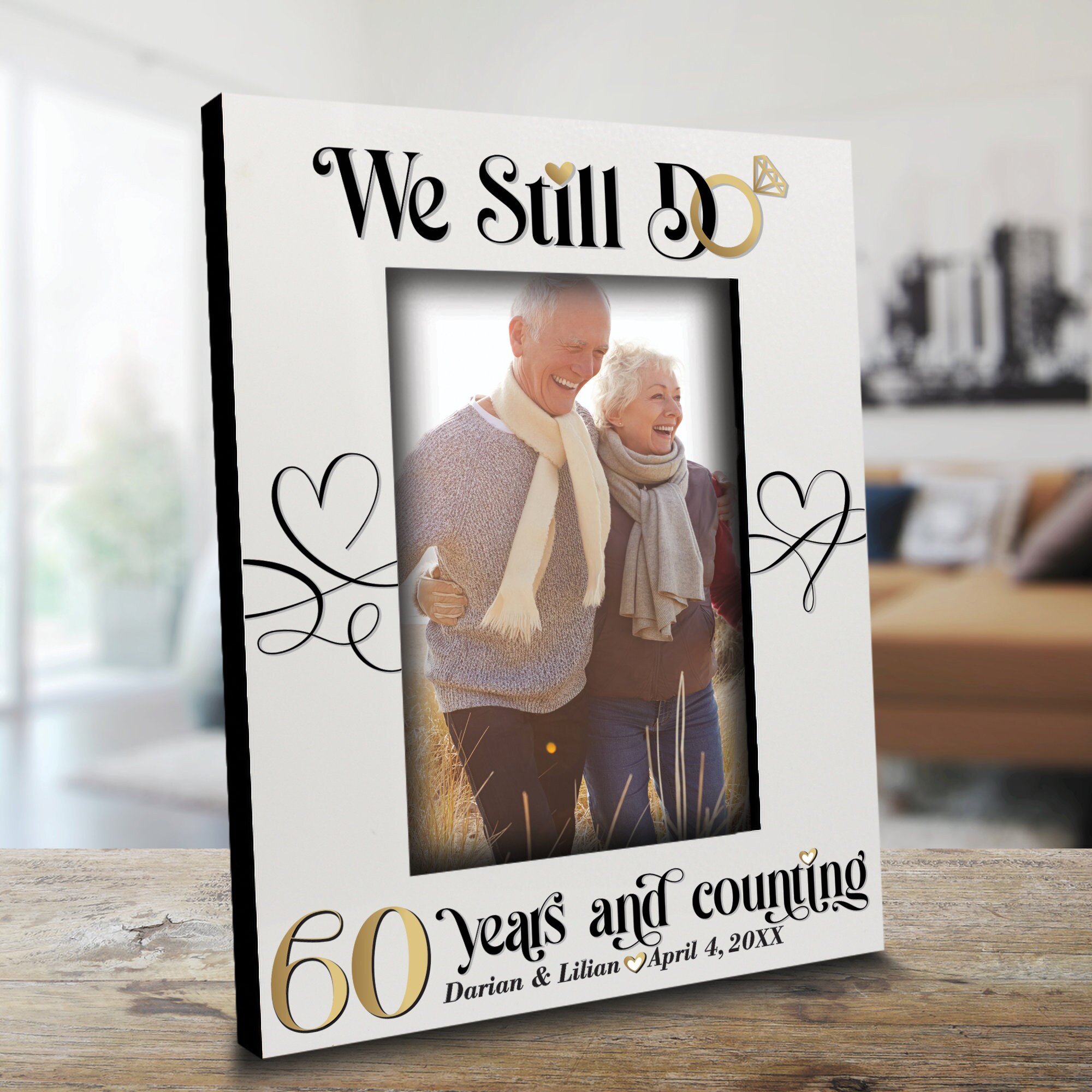 Personalized 60th Anniversary Picture Frame: UV Print Gift - Etsy