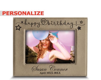 PERSONALIZE- Happy Birthday gift for Him or Her- Birthday Frame, Personalized Birthday Gift, Custom Birthday Gift_ Engraved Picture Frame