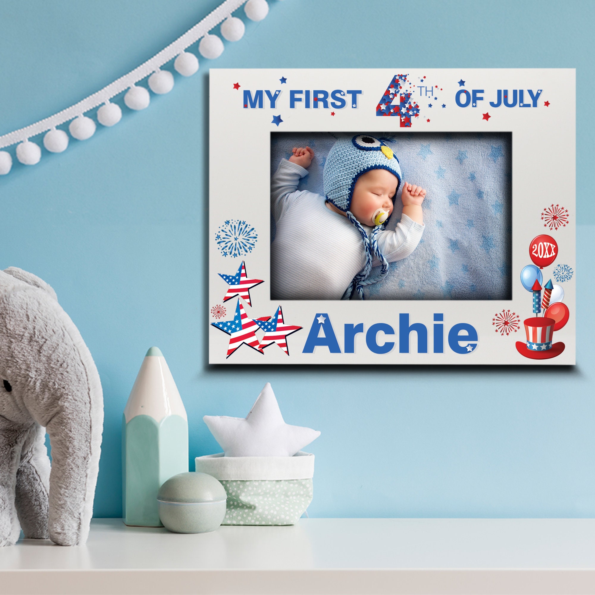 Our First Hello Photo Frame My First Year Photo Frame Personalized Picture Frames For Baby & Kids ...