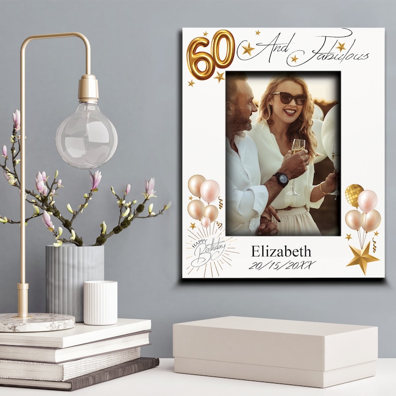Personalized 60th Birthday Picture Frame: UV Print Gift - Etsy