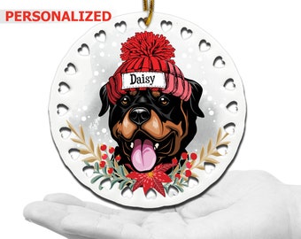 Rottweiler Christmas ornament sag