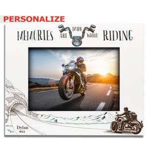 Personalized Motorcycle Picture Frame: Biker Gift