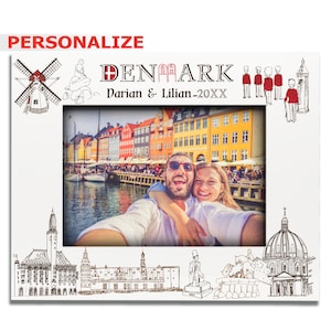 PERSONALIZE-Denmark Theme Picture Frame-Wedding, Honeymoon, Vacation, Travels, Family Reunion-  Danish adventures, Copenhagen UV Print