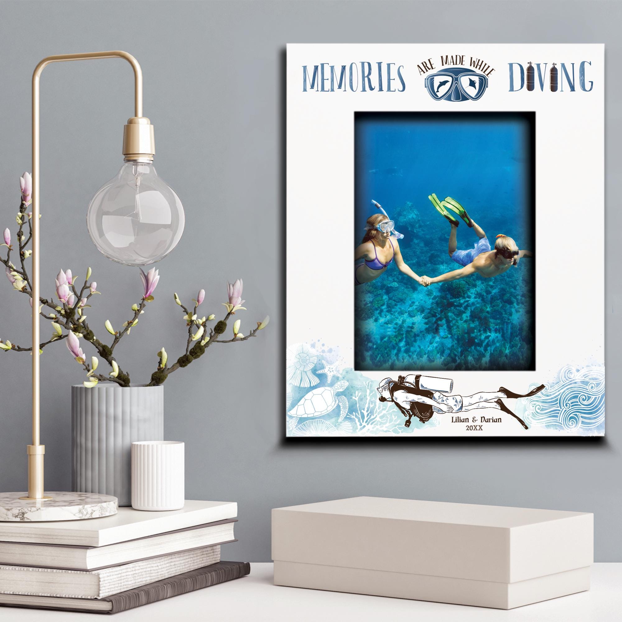Personalized Diving Photo Frame: Ocean Adventure Keepsake - Etsy