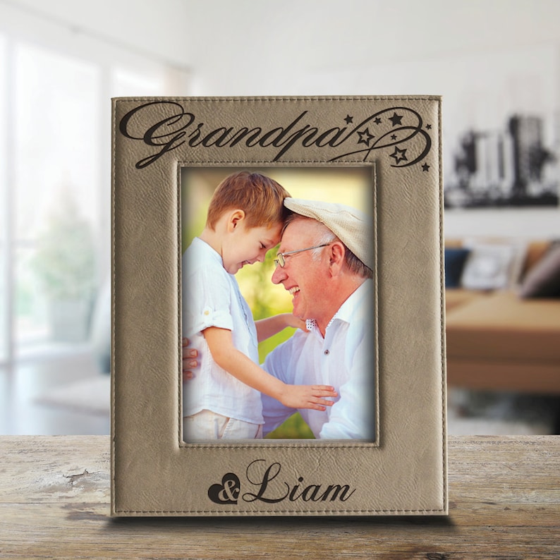 Personalizedgrandpa and Megrandpa Picture Frameengraved Etsy