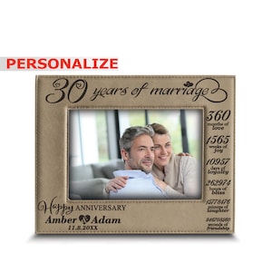 Personalized 30th Anniversary Leatherette Picture Frame