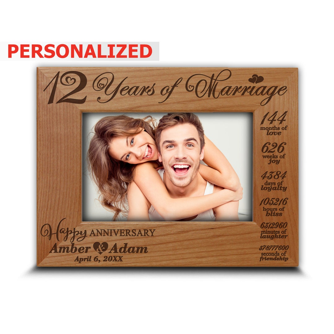 PERSONALIZE-12 Years of Marriage- Happy 12th Anniversary-wedding ...