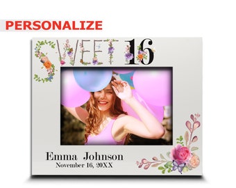 Personalized Sweet 16 Picture Frame: UV Print Birthday Gift