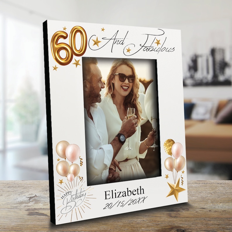 Personalized 60th Birthday Picture Frame: UV Print Gift - Etsy