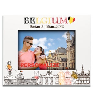 Personalized Belgium Picture Frame: Wedding, Vacation Keepsake