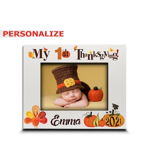 PERSONALIZED My First Thanksgiving Picture Frame Gift for Baby-UV Print