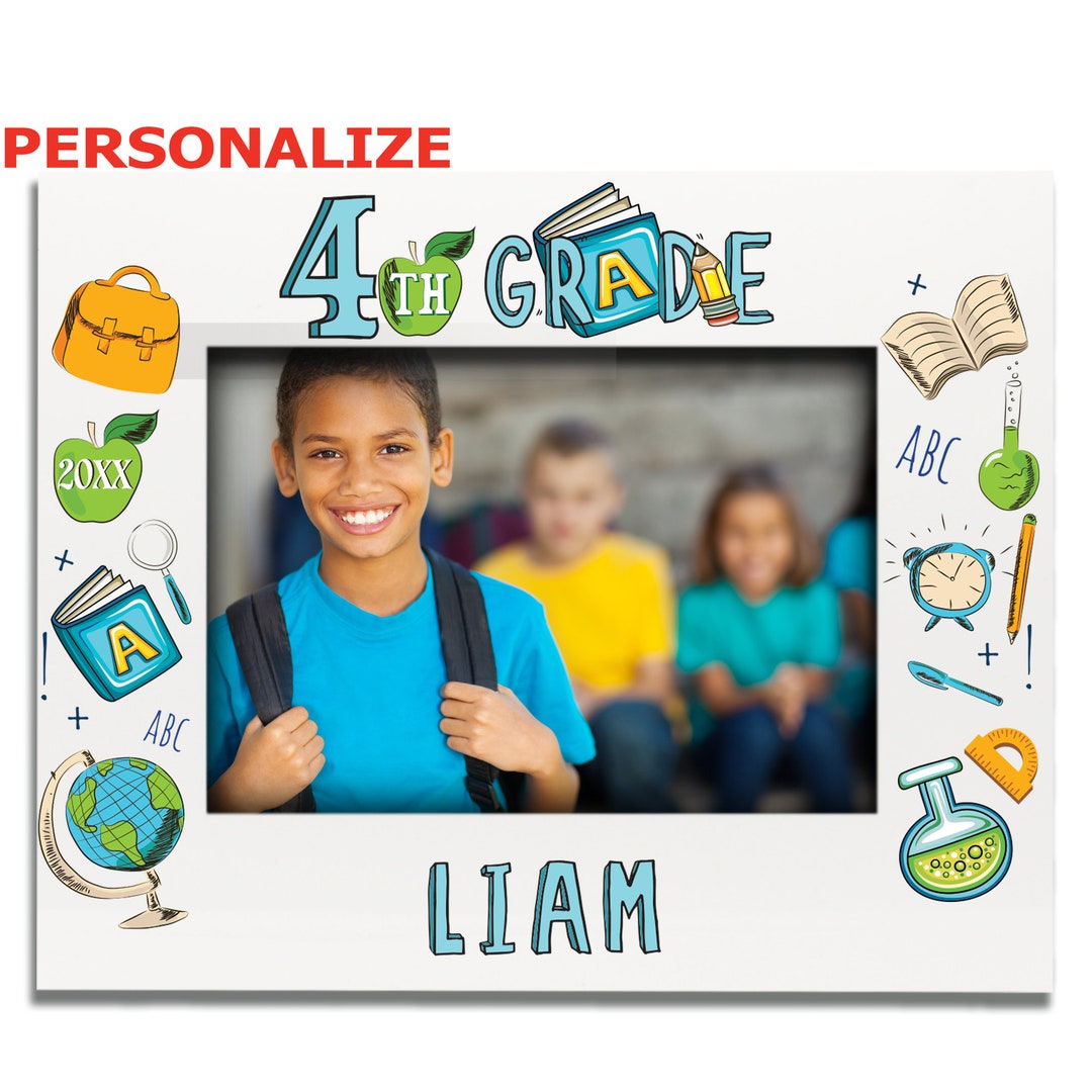 Personalizedgrade School, Back to School Picture Frame Gift for Kids