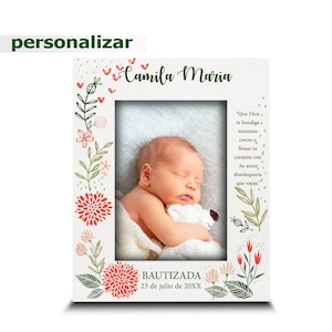 PERSONALIZAR-Regalo de Bautizo -Presente para el bautizo- Regalo para el niño/a en su bautizo-Baptism Gift for Child- UV Print Picture Frame