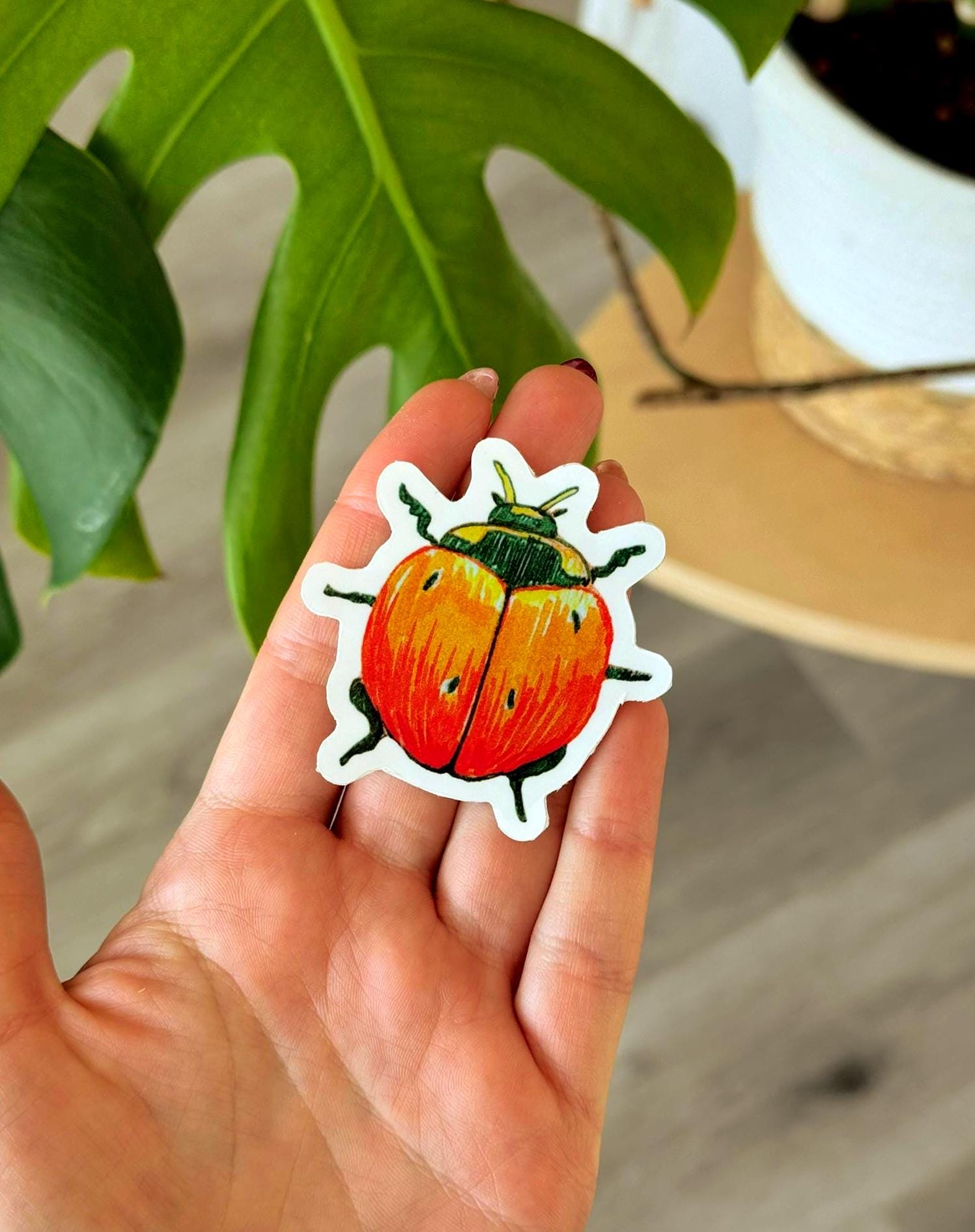 Beetle Bug Sticker, Waterproof Vinyl Sticker, Marker Art, Laptop ...