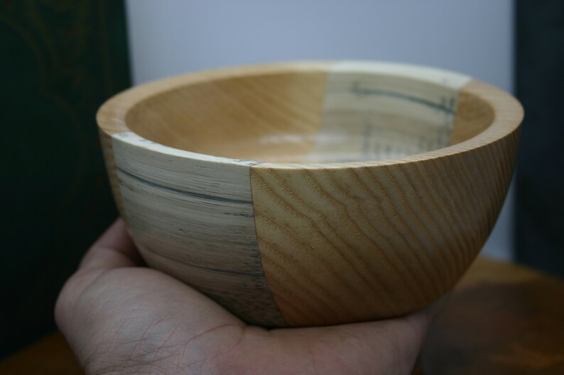 handmade bowl Wood and Paper bowl.wooden bowl hand turned bowl turned bowl wooden art Recycled Wood wood bowl wood bowls