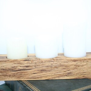 Hand made spalted solid Oak 3 candle candle holder.Candle Stick Holders |   Candle Holder| Candle Stick Wood| Wood Candle Holder
