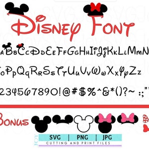 Disneyland Schriftarten | Micky Maus Schrift T-shirt SVG | Welt | Geburtstag T-Shirt | Mickey Umriss geschnitten Datei | Shirt |  Cricut Datei ||