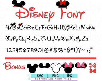 Disneyland Schriftarten | Micky Maus Schrift T-shirt SVG | Welt | Geburtstag T-Shirt | Mickey Umriss geschnitten Datei | Shirt | Cricut Datei ||