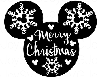 Mickey Christmas-svg, Minnie Christmas-svg, World Cricut Cut-bestand, feestdagen SVG, | Cricut silhouet-svg | (afzonderlijke svg/png/jpg-bestanden)