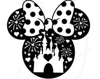 Minnie Mouse LOVE T-shirt SVG Png | Disneyland Love Valentines Svg | World Valentines t-Shirt  Svg | Minnie outline Svg | cricut cut file |
