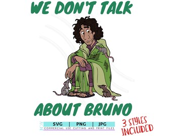 We Don't Talk About Bruno SVG PNG | Encanto Bruno SVG | outline Encanto clipart, Encanto  cricut, svg, png, instant download Cut Files