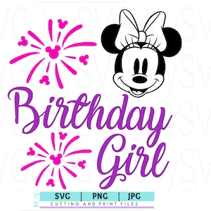 Minnie Mouse Birthday Girl  T-shirt  SVG | Disneyland  Svg  JPG PNG| Birthday t-Shirt  Svg | Mickey  Svg | Shirt Svg |  cricut cut file |