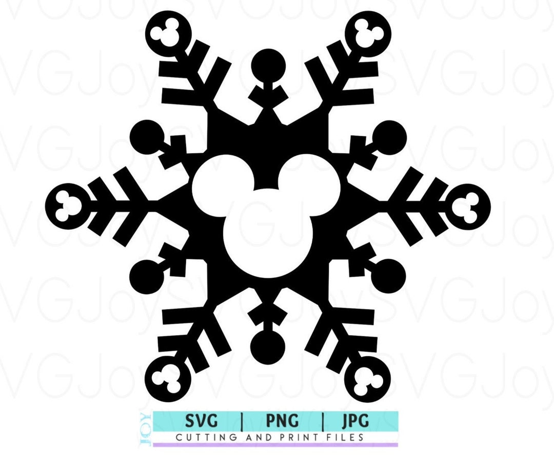 Mickey Mouse Snowflake SVG Jpg Png Disneyland World Christmas Svg  |christmas SVG Cricut Silhouette Svg (individual Svg/png/jpg Files) 