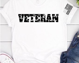 Veteran Distressed American Flag Digital Cut File - Digital Files - Flag SVG - DXF - Flag waving EPS - png - Distressed Flag Vector Clipart