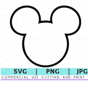 Mickey Head svg, Mickey SVG para cricut, arquivo de corte do Mickey, download instantâneo do Mickey Mouse SVG Cricut JPG