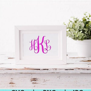 May include: A white picture frame with a white mat and a pink monogram of the letters "HKS" in a cursive font.