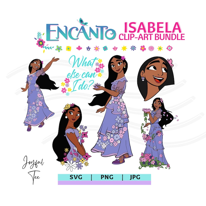 Encanto Isabela Digital Art Bundle SVG png | Isabela Madrigal Clip-art png svg | Encanto Print Digital Download| Cruicut and Silhouette 