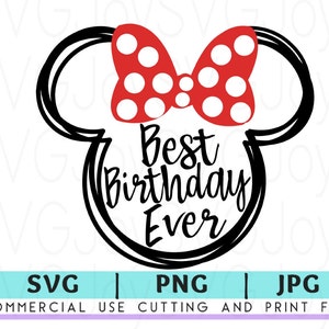 Minnie Mouse Best Birthday Ever T-shirt  SVG  Jpg | Disneyland  Svg | Birthday t-Shirt  Svg | Mickey  Svg | Shirt Svg |  cricut cut file |