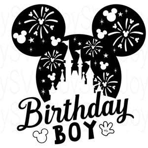 Disneyland Birthday Boy Svg | Mickey Mouse Birthday T-shirt  SVG | World Birthday t-Shirt  Svg | Mickey outline Svg | cricut cut file |