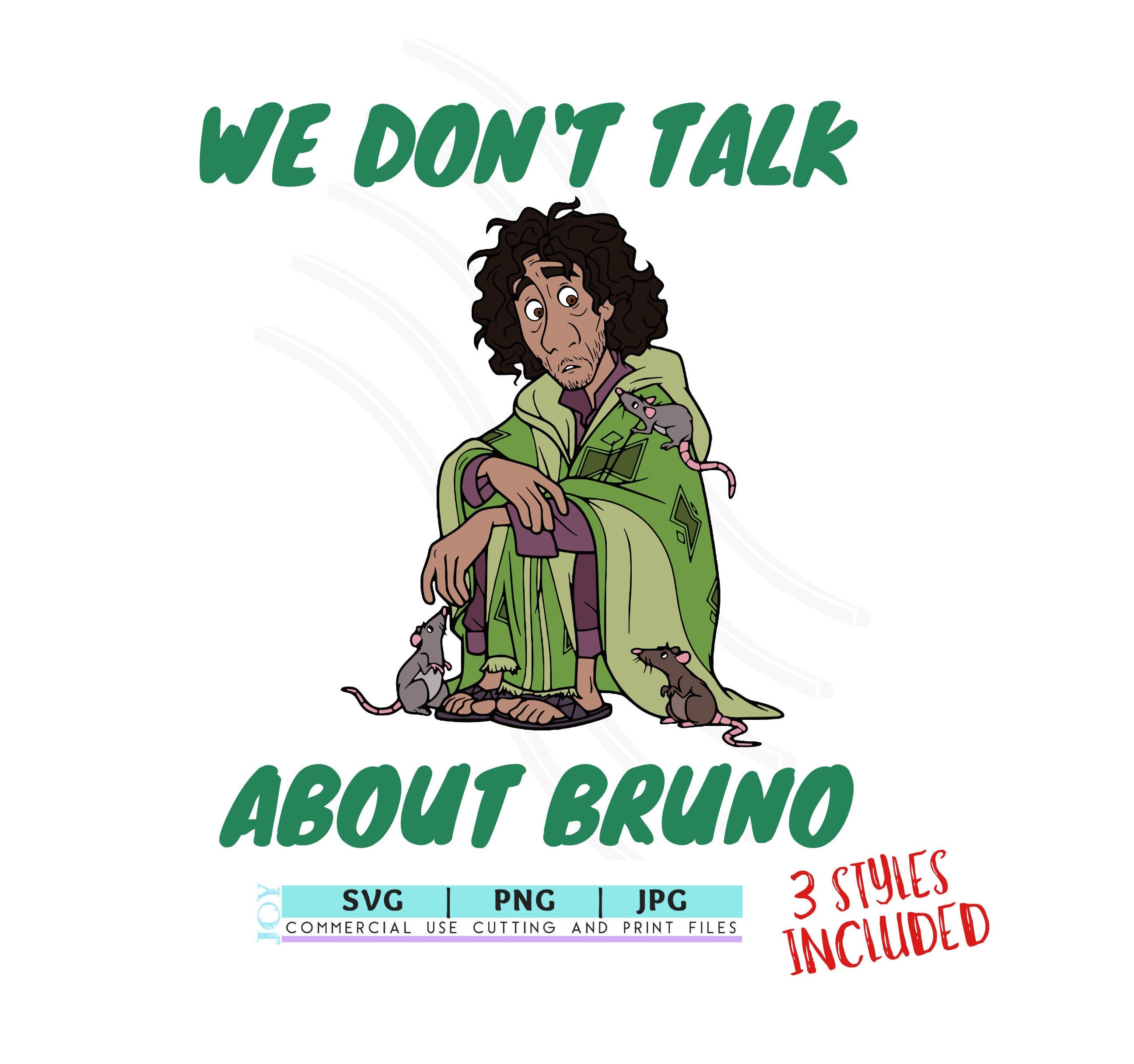We Don't Talk About Bruno SVG PNG | Encanto Bruno SVG | Outline