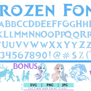 Frozen Font SVG png, Frozen 2 Alphabet, Frozen Party svg, Frozen Font Cricut, Clipart Digital Download Olaf Elsa Anna, Download instantâneo