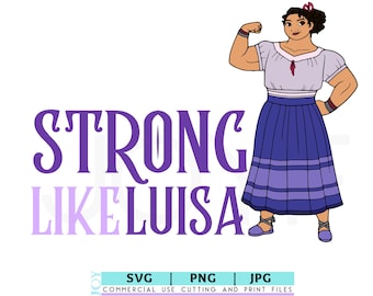 Sterk zoals Luisa SVG PNG, Encanto svg, Luisa Madrigal svg, Encanto clipart, Encanto cricut, svg, png, instant download Cut Files