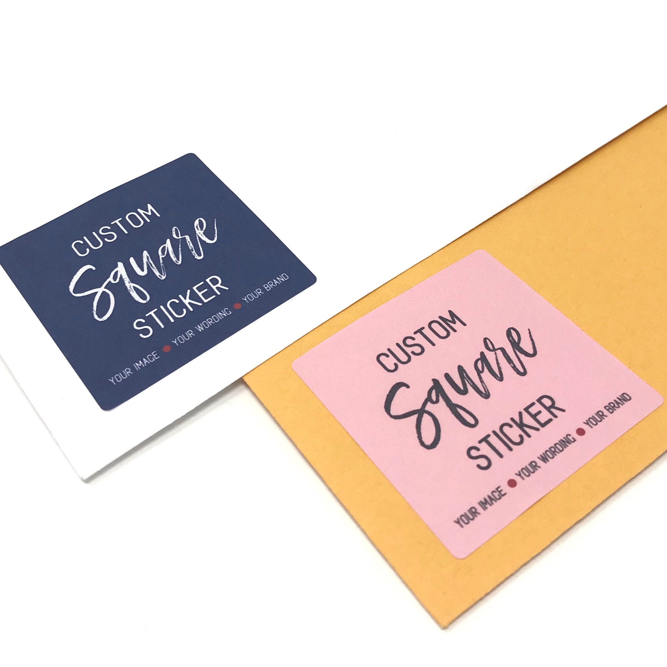 Custom Square Stickers Your Logo Stickers Branding Packaging Etsy UK