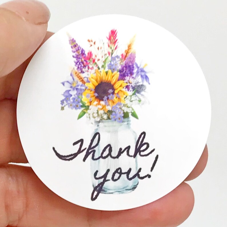 packaging sticker round thank you Botanical Thank You stickers customer thank you sticker floral sticker thank you labels etsy sellers
